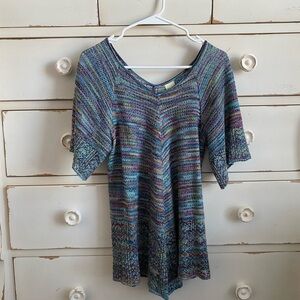 Faded Glory Colorful Knit V-Neck Top